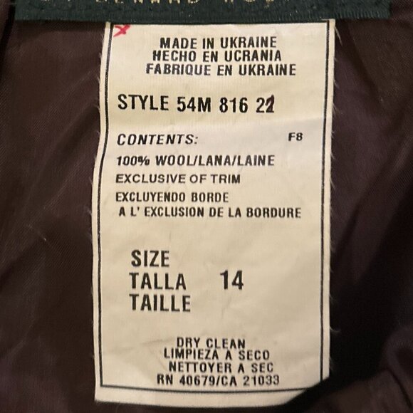 Harve Bernard SZ 14 Vintage Wool Plaid Pencil Skirt Career Academia Old Money - Picture 8 of 8